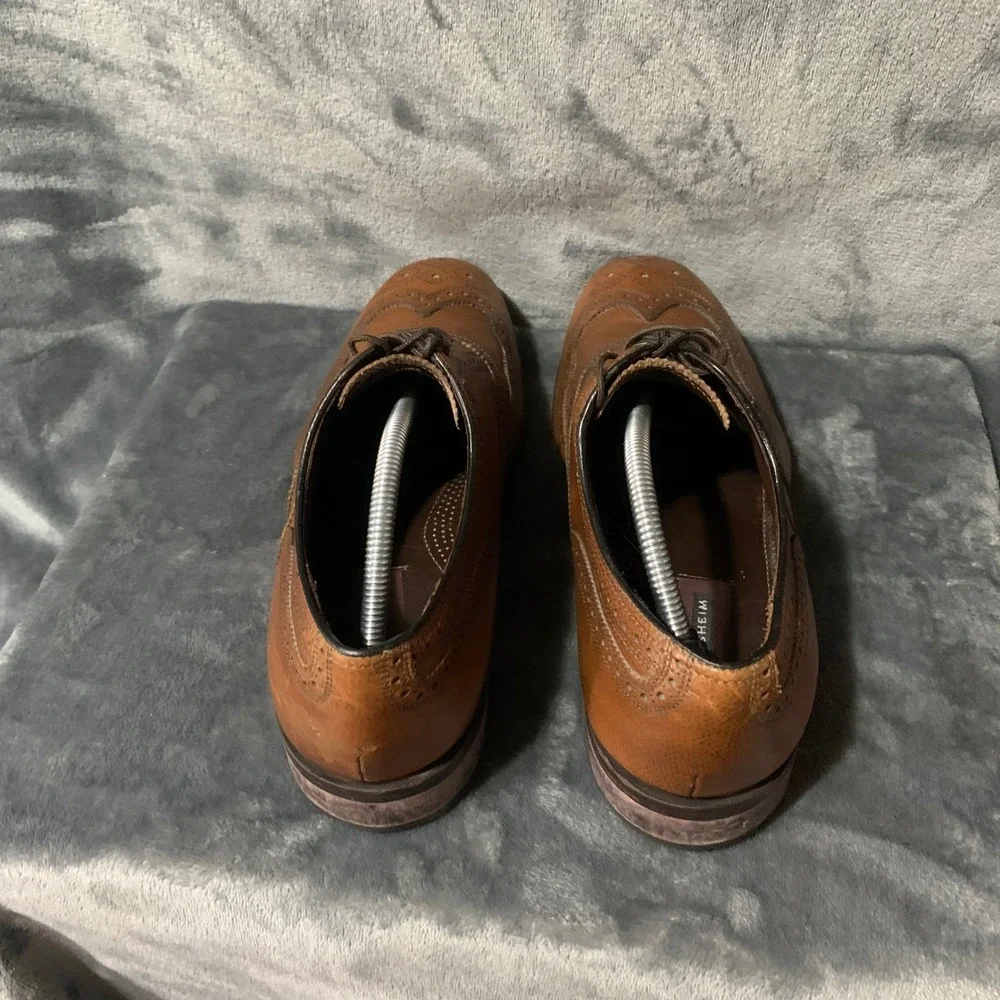 Florsheim Lexington Oxford Mens 12 Wingtip Cognac Brown Pebbled Leather 17066